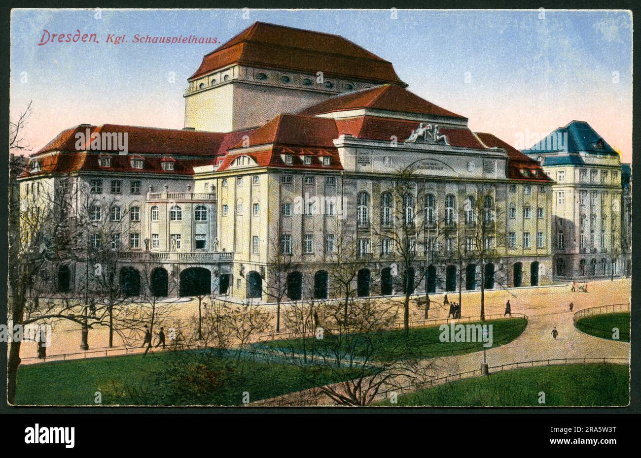 Europa, Deutschland, Sachsen, Dresden, Königliches Schauspielhaus, Postkarte, verschickt 1921, Postkarte sicherlich aus der Zeit hace 1. Weltkrieg / Europa, Alemania, Sajonia, Dresde, Teatro Real, Postal, enviado 1921 , carrito postal seguramente desde el tiempo anterior a WW I / Allemagne, Saxe, Dresden, Théâtre Royal, carté postale, envoyé 1921, carté postale probablement d'avant guerre moniale 1 Foto de stock