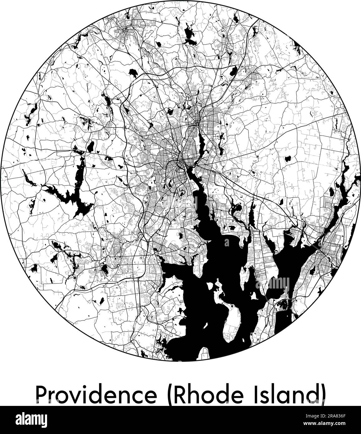 Mapa de la ciudad Providence (Rhode Island) Estados Unidos América del
