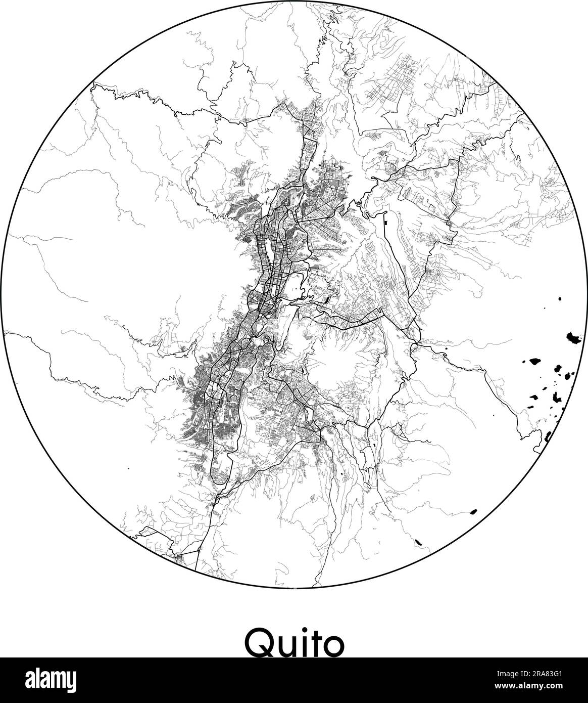 Mapa de la ciudad Quito Ecuador América del Sur ilustración vectorial