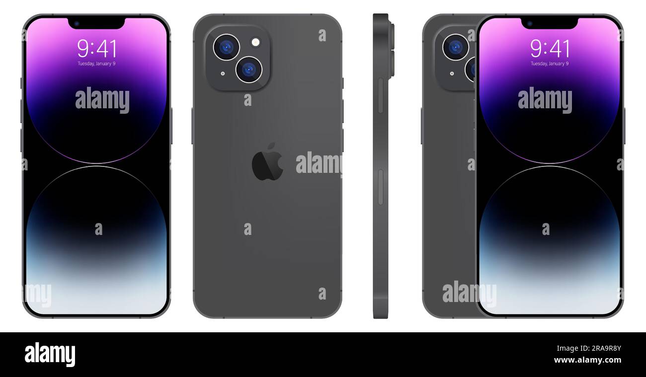 Nuevo iPhone 15 pro, pro max color rosa profundo por Apple Inc. Pantalla de  maqueta iphone y iphone de la parte posterior. Alta calidad. Editorial  Imagen Vector de stock - Alamy