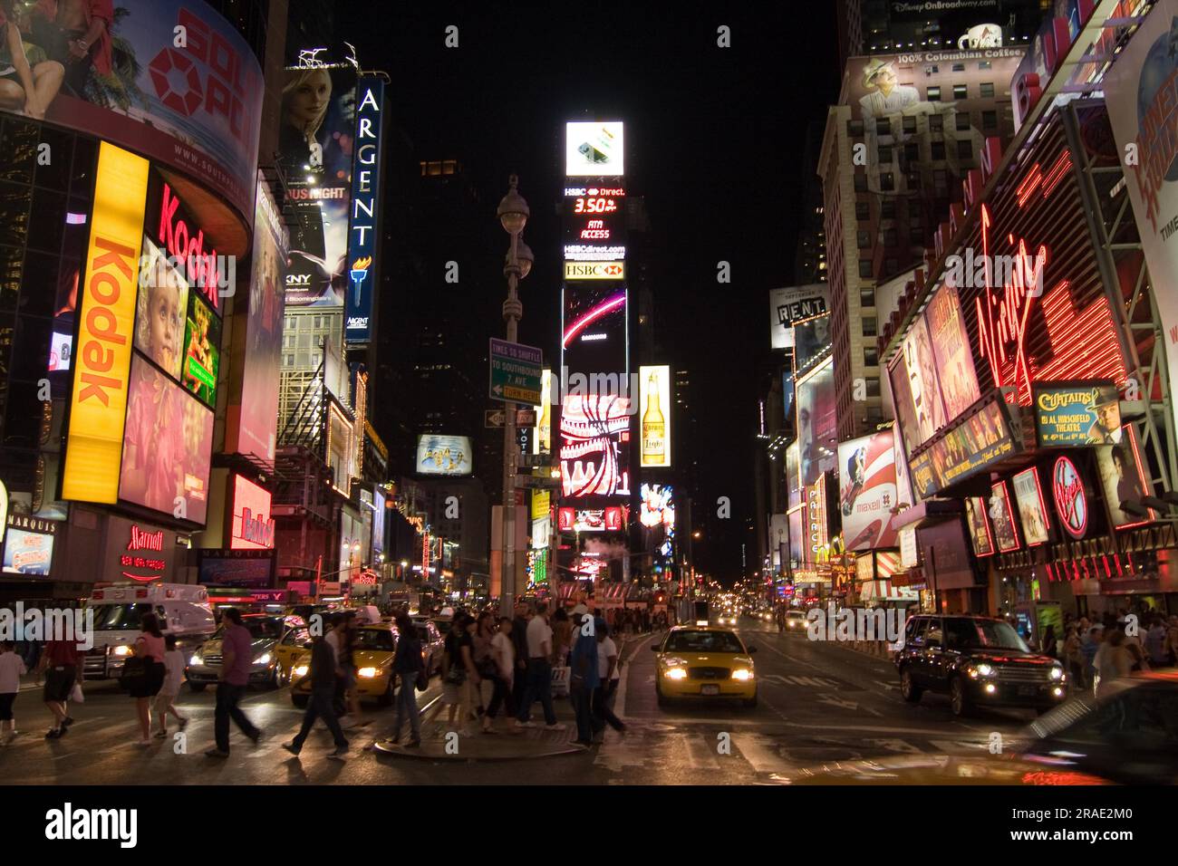 Ciudad de Nueva york, Times Square por la noche Foto de stock
