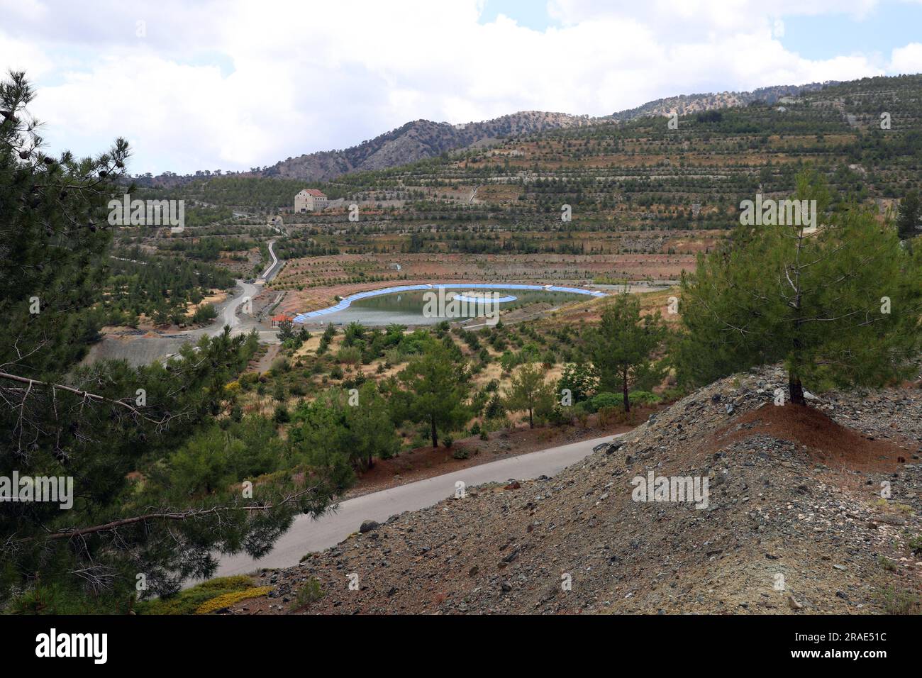 Mina de amianto Amiantos, Montañas Troodos, República de Chipre. Foto de stock