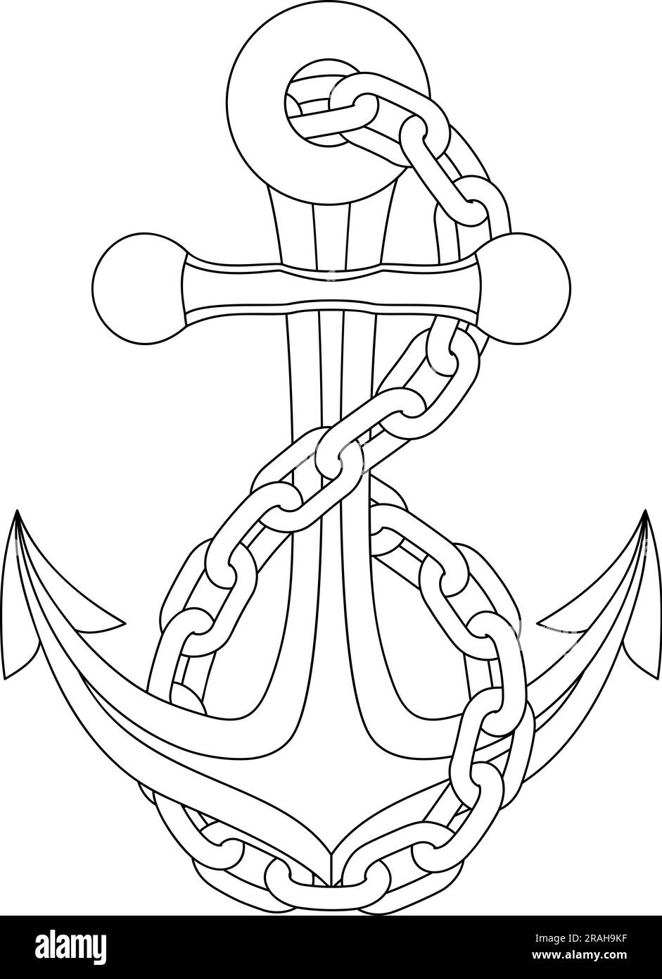 Anchor Ship Boat Chain Ilustración náutica Ilustración del Vector