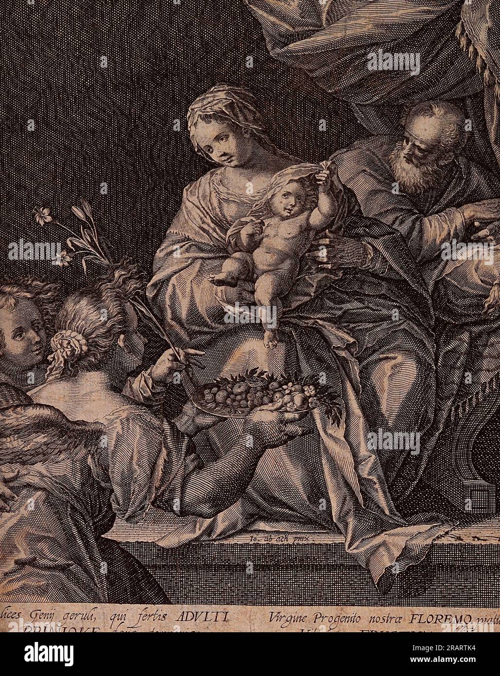 Santa María (la Santísima Virgen) y San José con el Niño Cristo y los