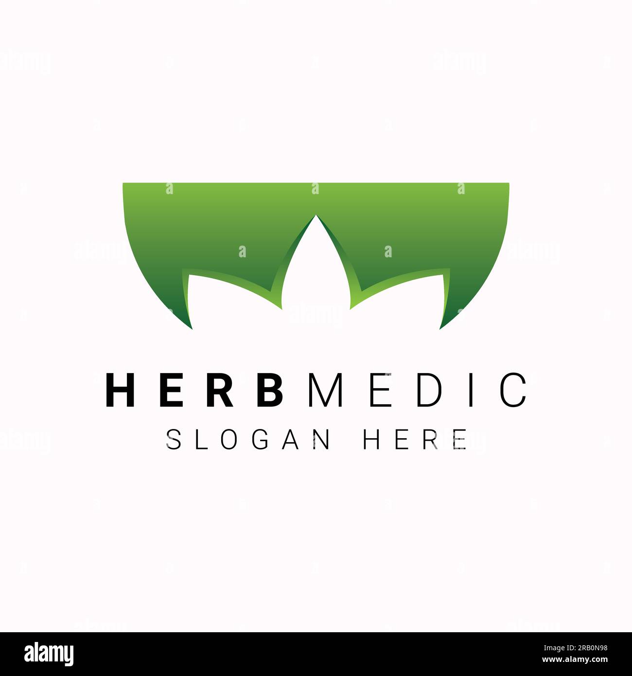Herb Medicine Diseño de logotipos Natural Green Pills Homeopatía logotipo Ilustración del Vector