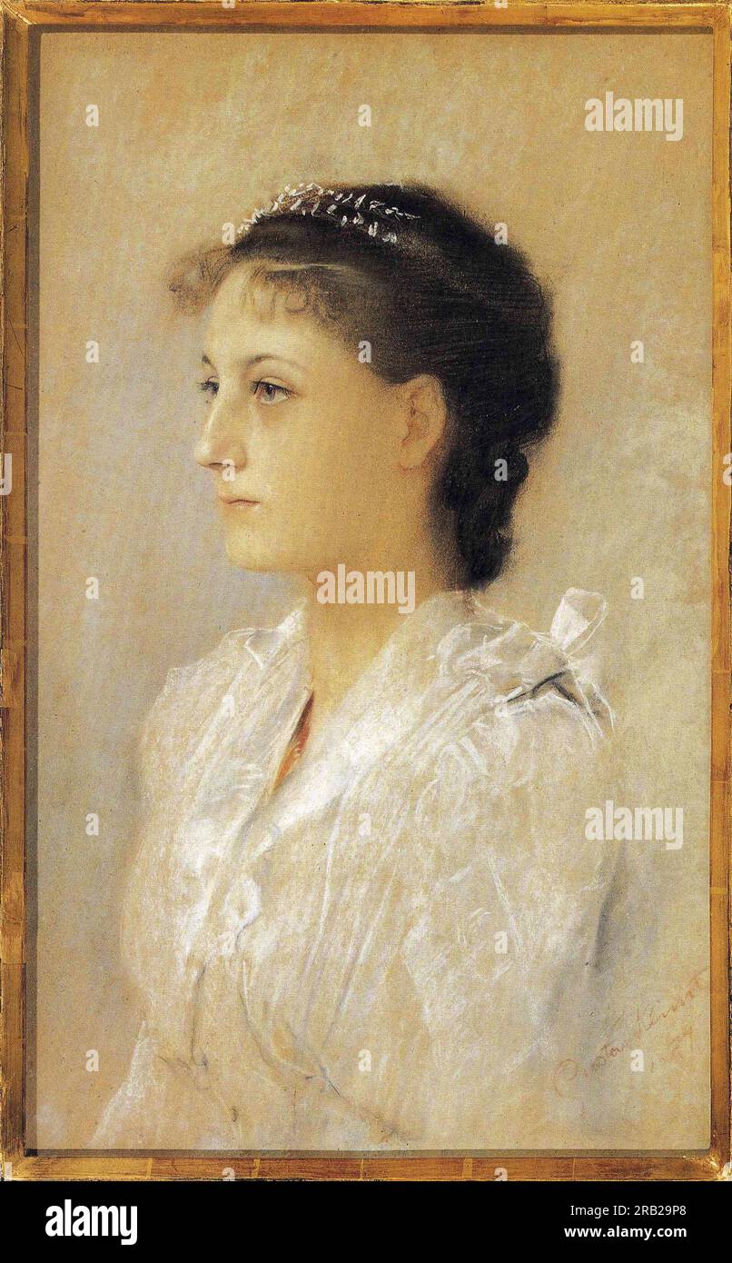 Emilie Flöge, 17 1891 años por Gustav Klimt Foto de stock