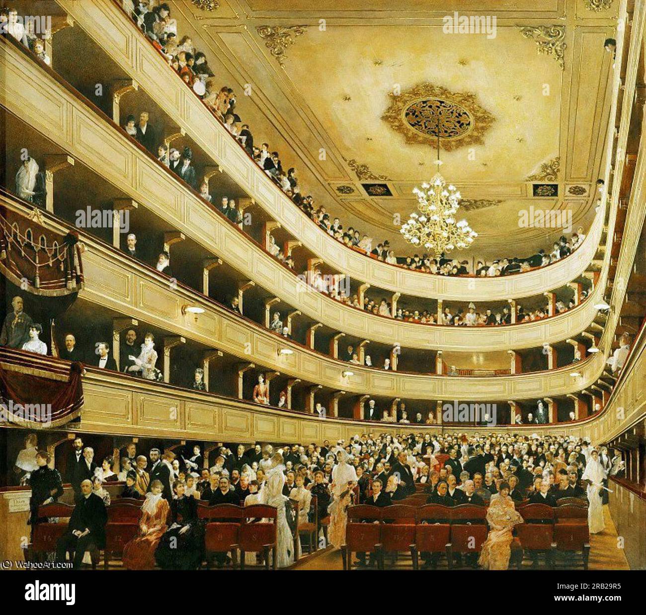 El viejo Burgtheater 1889 por Gustav Klimt Foto de stock