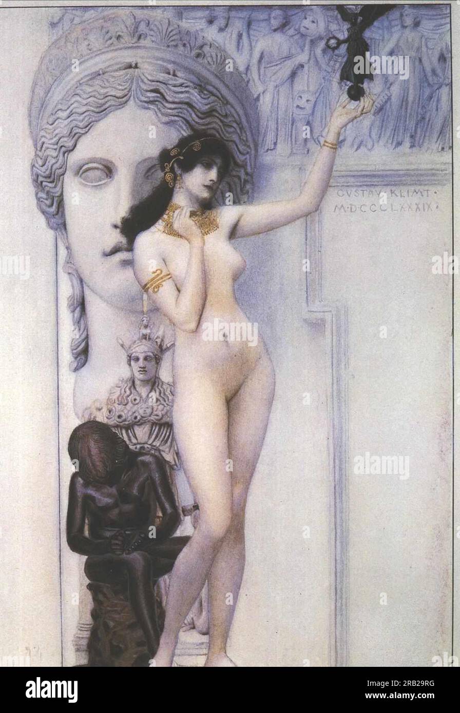 Alegoría de la escultura 1889 por Gustav Klimt Foto de stock