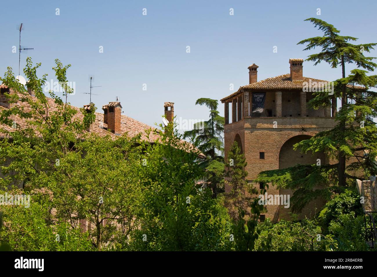 Italia, Emilia Romagna, Castell'Arquato, paisaje Foto de stock