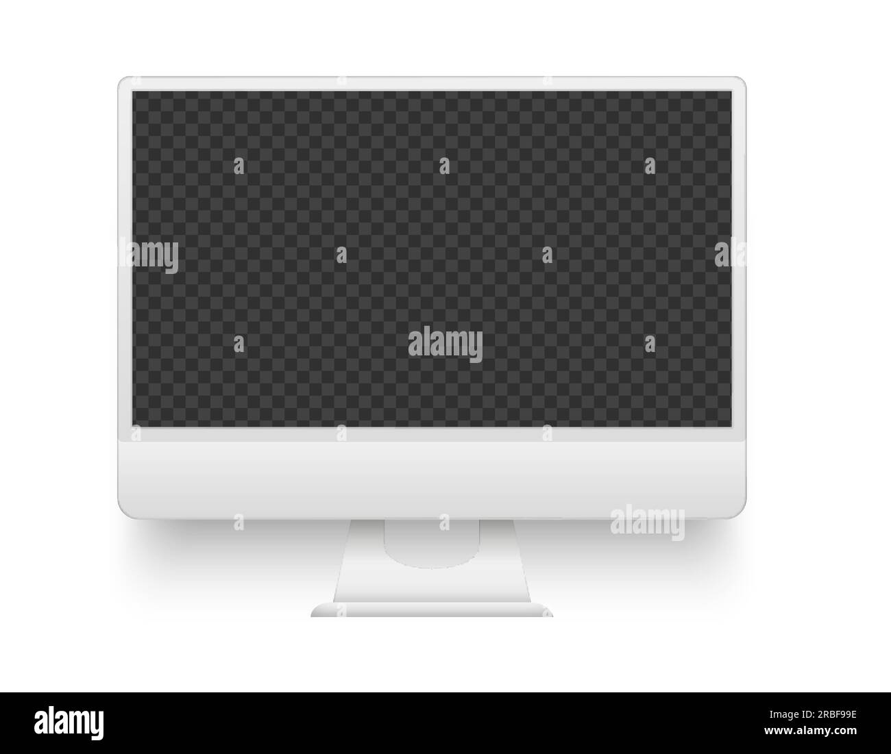Una silueta en blanco y negro de un monitor de ordenador con una pantalla  blanca Imagen Vector de stock - Alamy