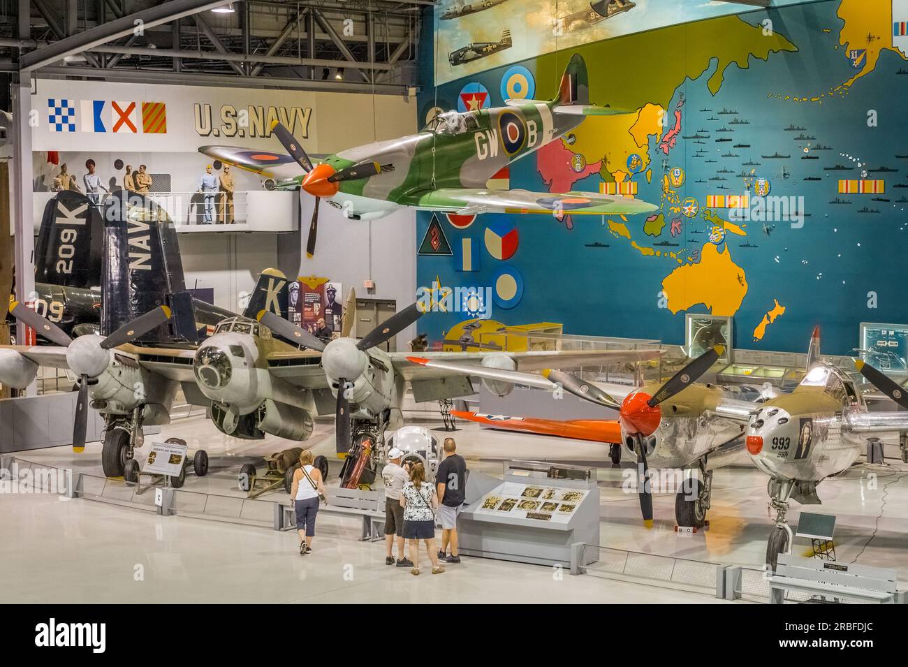 En el interior del Museo de Aviación de EAA o el Museo de la Asociación de Aviones Experimentales en Oshkosh, Wisconsin, Estados Unidos Foto de stock