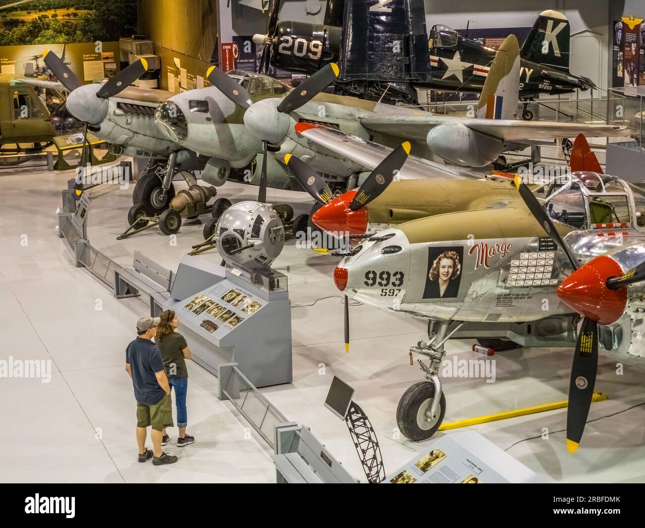 En el interior del Museo de Aviación de EAA o el Museo de la Asociación de Aviones Experimentales en Oshkosh, Wisconsin, Estados Unidos Foto de stock