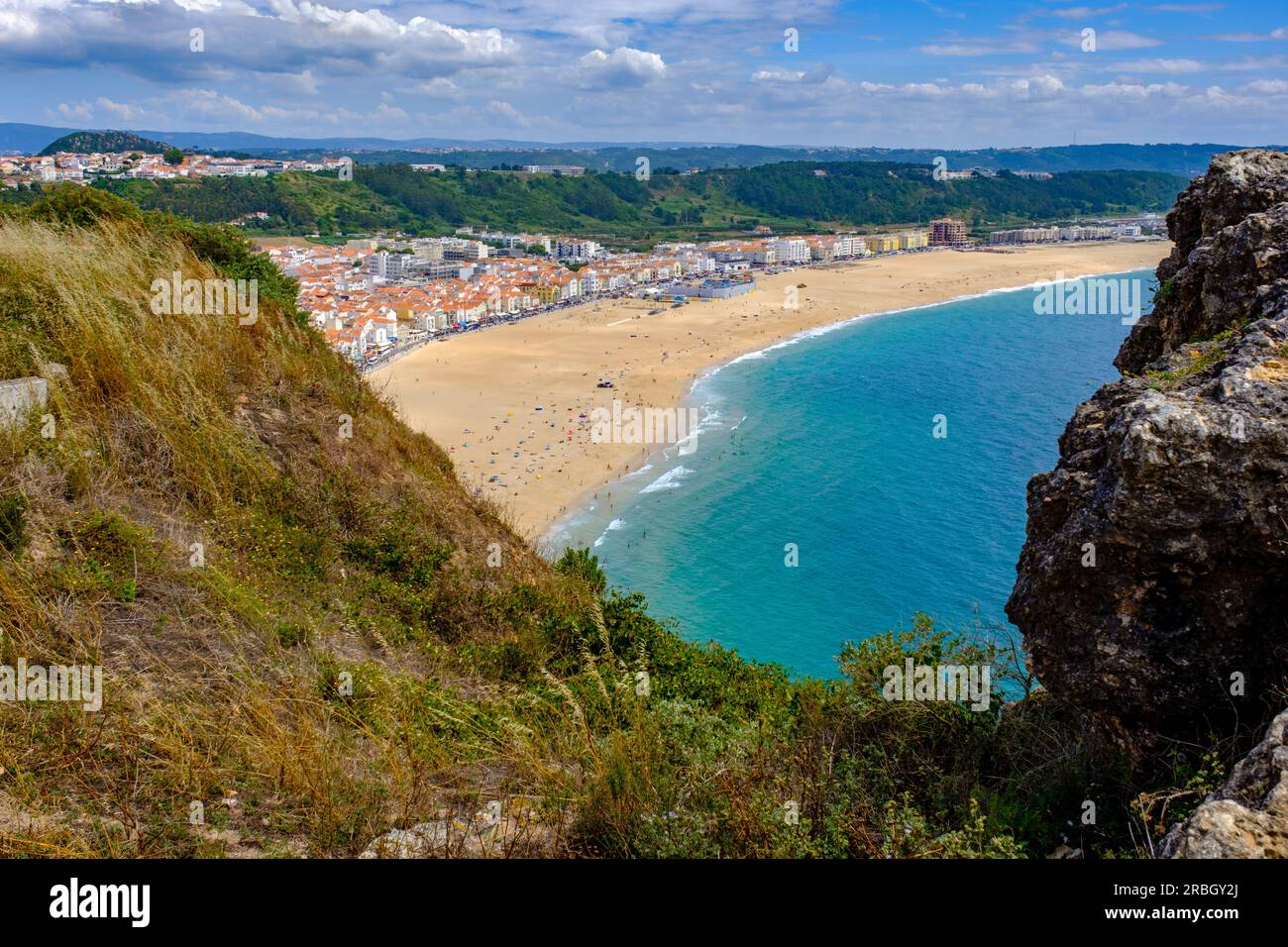 Praia da Nazare, Pueblo de Nazare, Playa de Nazaré desde mirador
