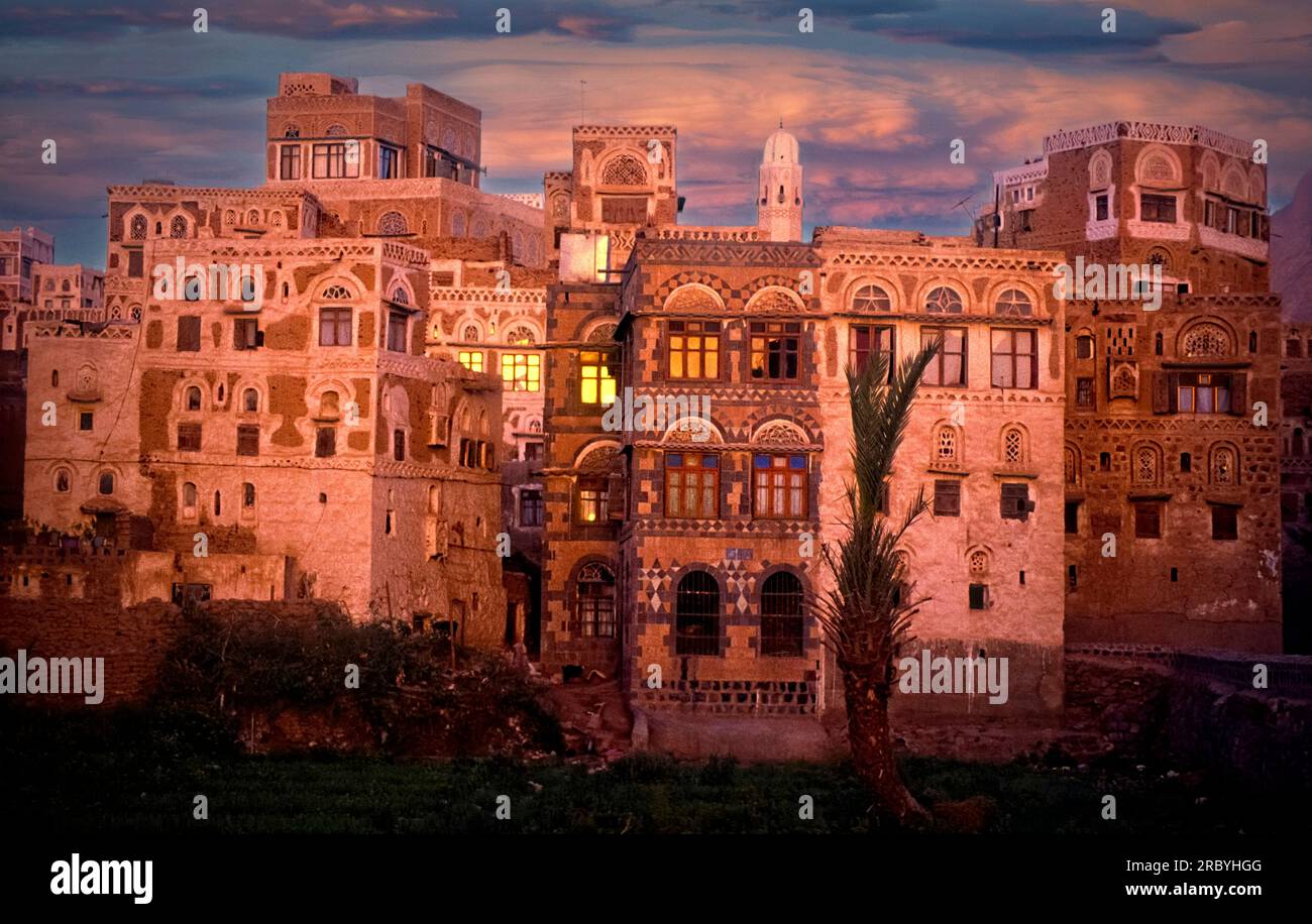 Asia Yemen - Sana'a - Palacio de la ciudad Foto de stock