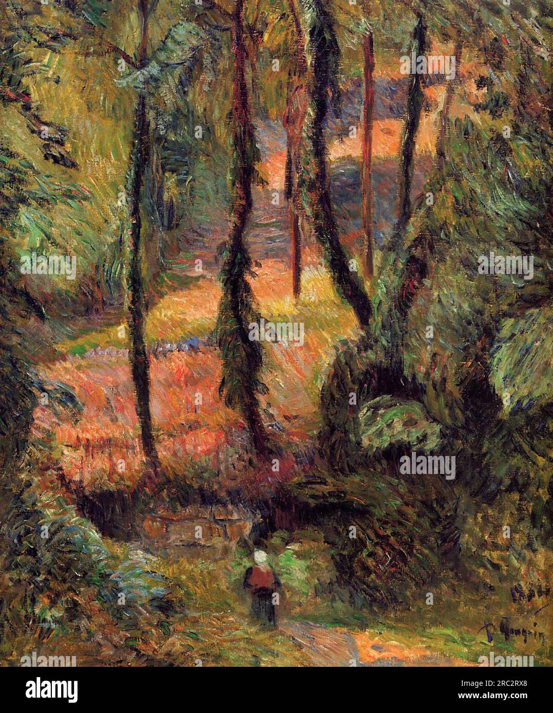Camino boscoso 1884; Francia por Paul Gauguin Foto de stock