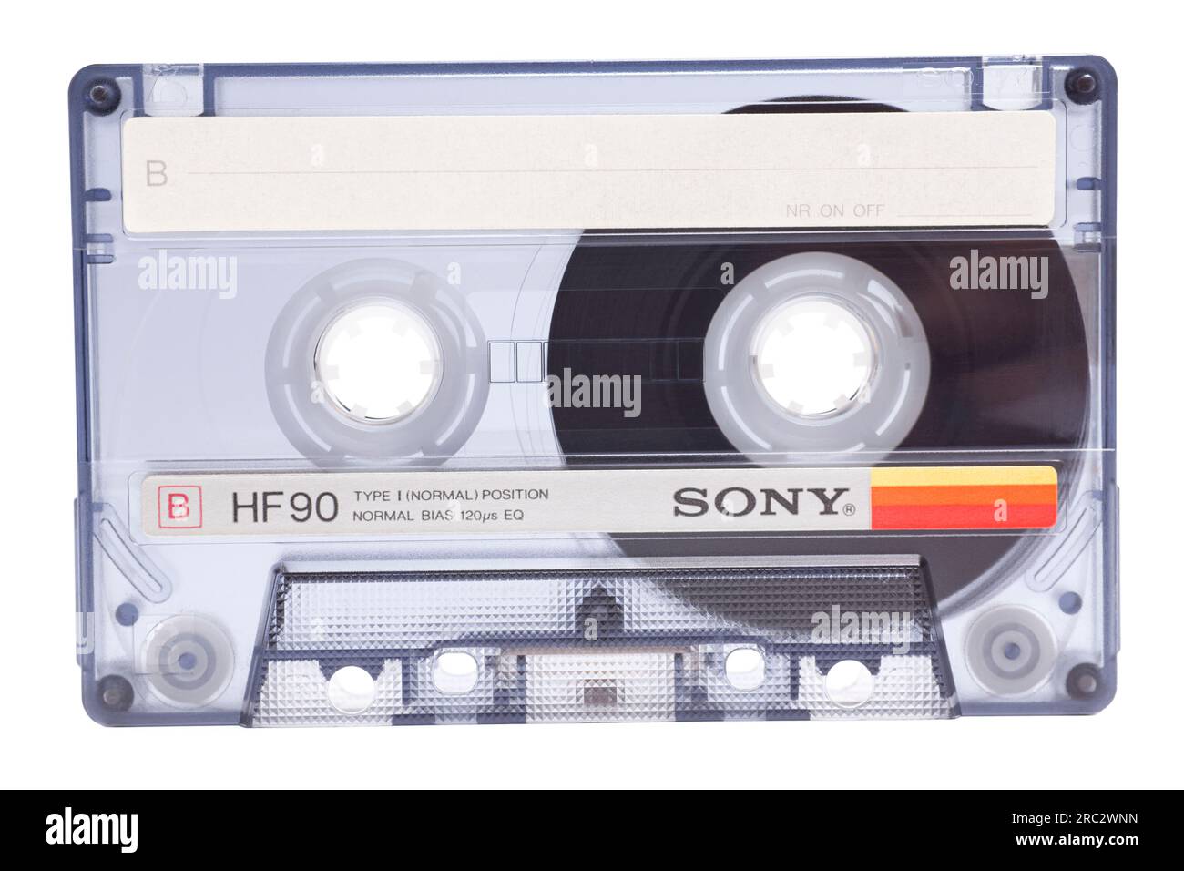 Cinta de casete de audio SONY HF 90, lado B, aislado sobre fondo blanco  Fotografía de stock - Alamy