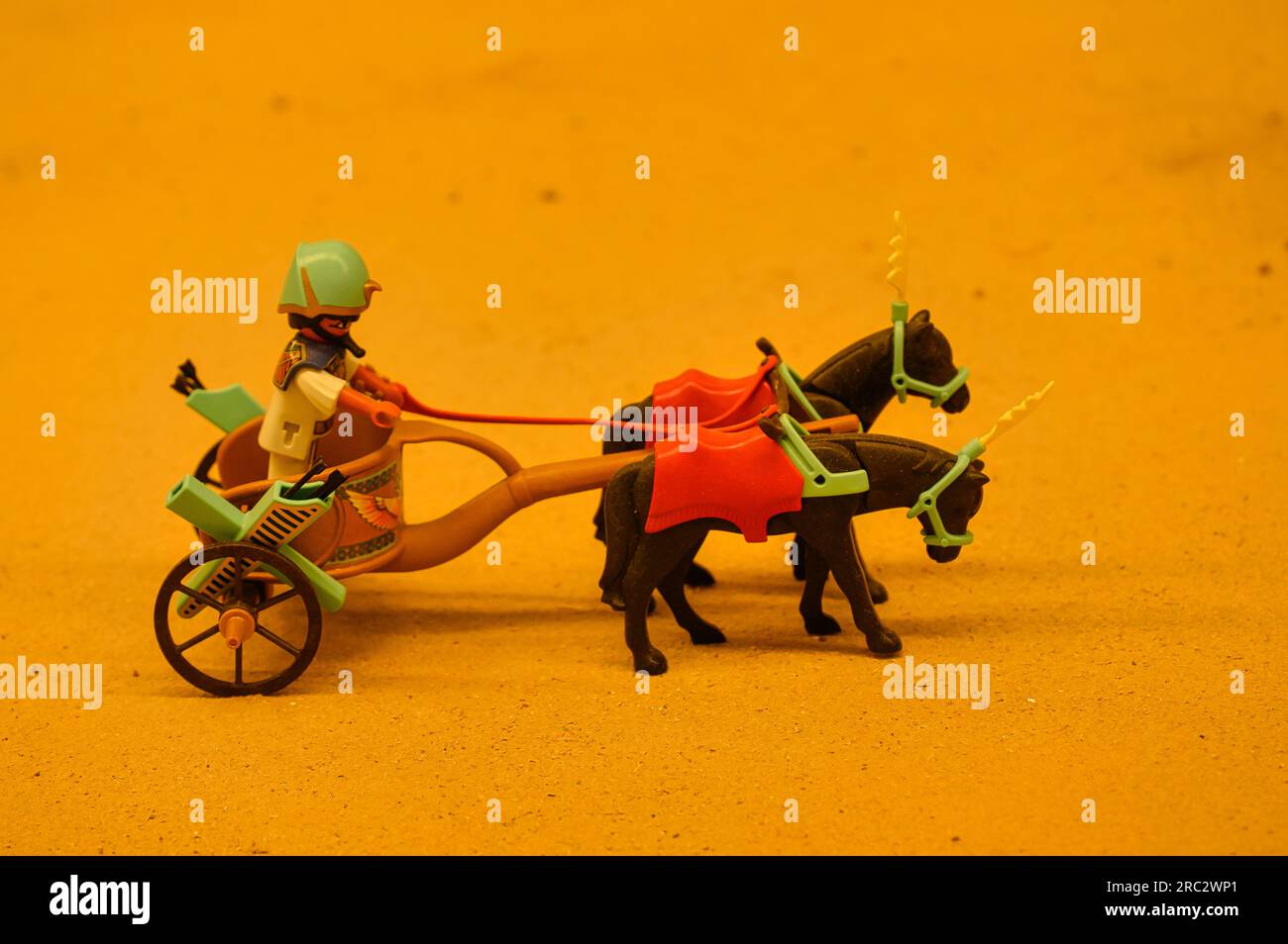 Antiguo Egipto, una exhibición con juguetes de Playmobil en la tienda El Corte Inglés. Foto de stock