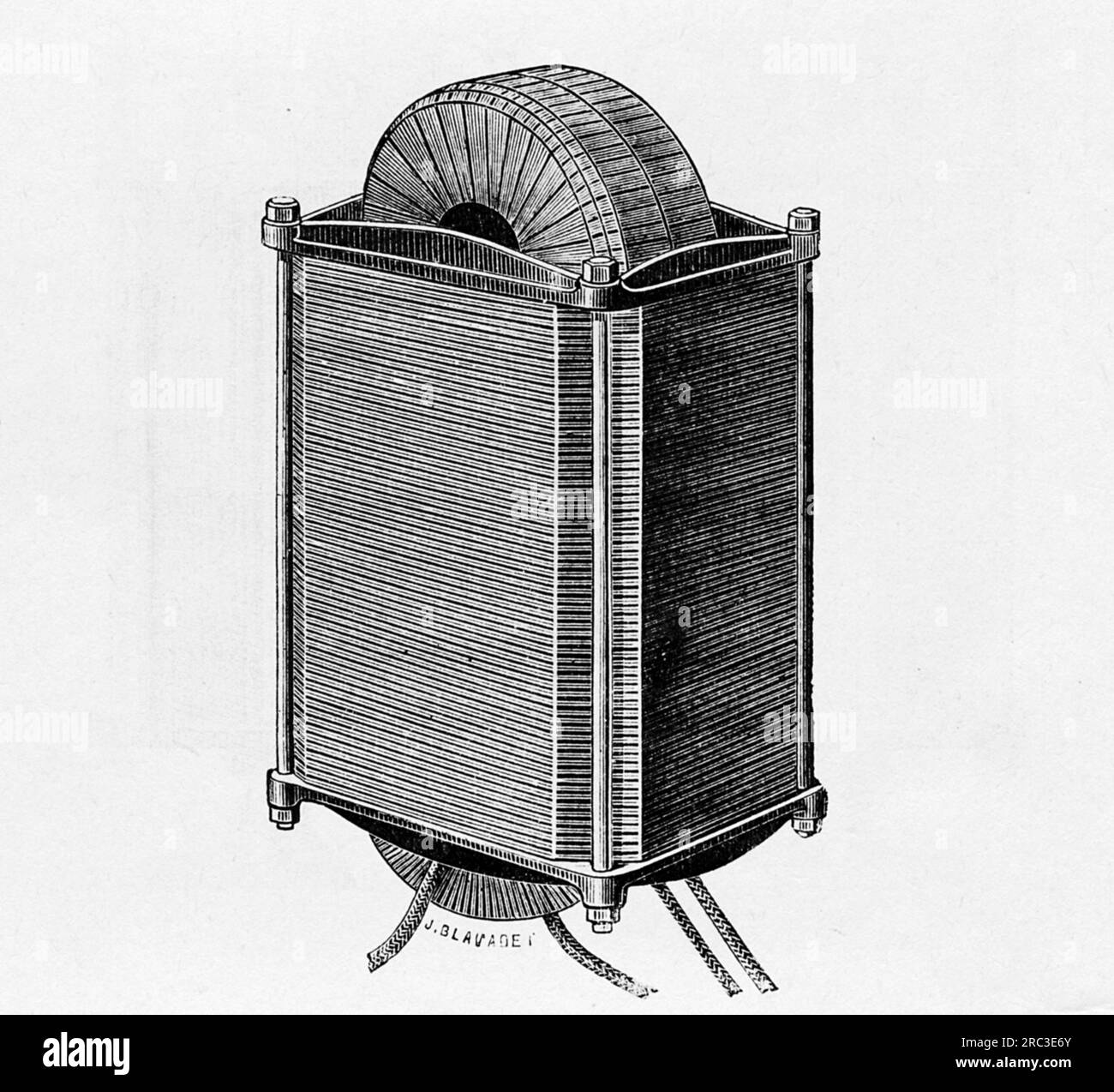 Técnica, ingeniería eléctrica, dinamo a motor de vapor de George Westinghouse, 1888, ADDITIONAL-RIGHTS-CLEARANCE-INFO-NOT-AVAILABLE Foto de stock