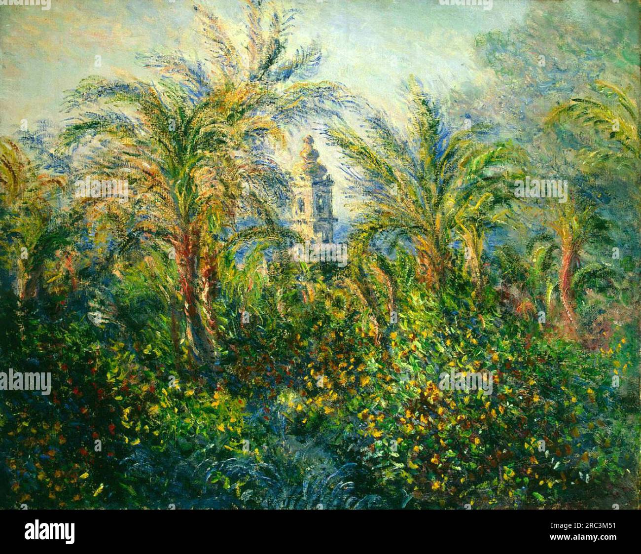 Jardín en Bordighera, impresión de la mañana 1884 por Claude Monet Foto de stock