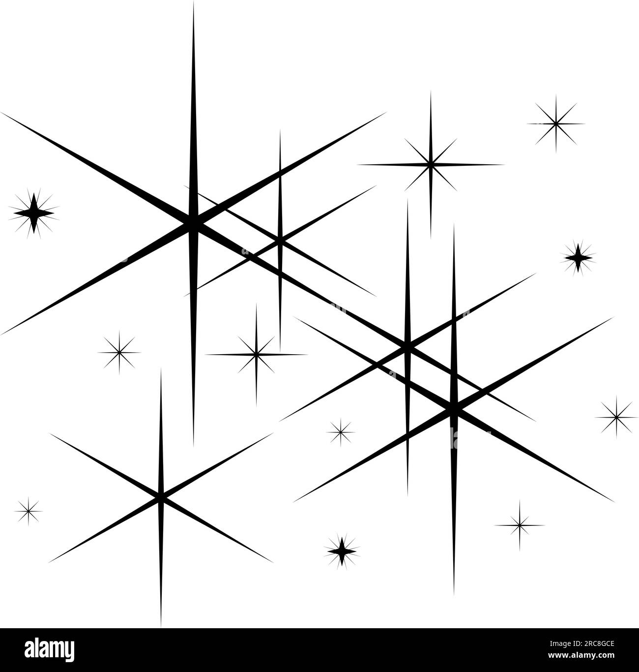 Estrella de Navidad Sparkle vector abstracto en Negro. Fondo aislado