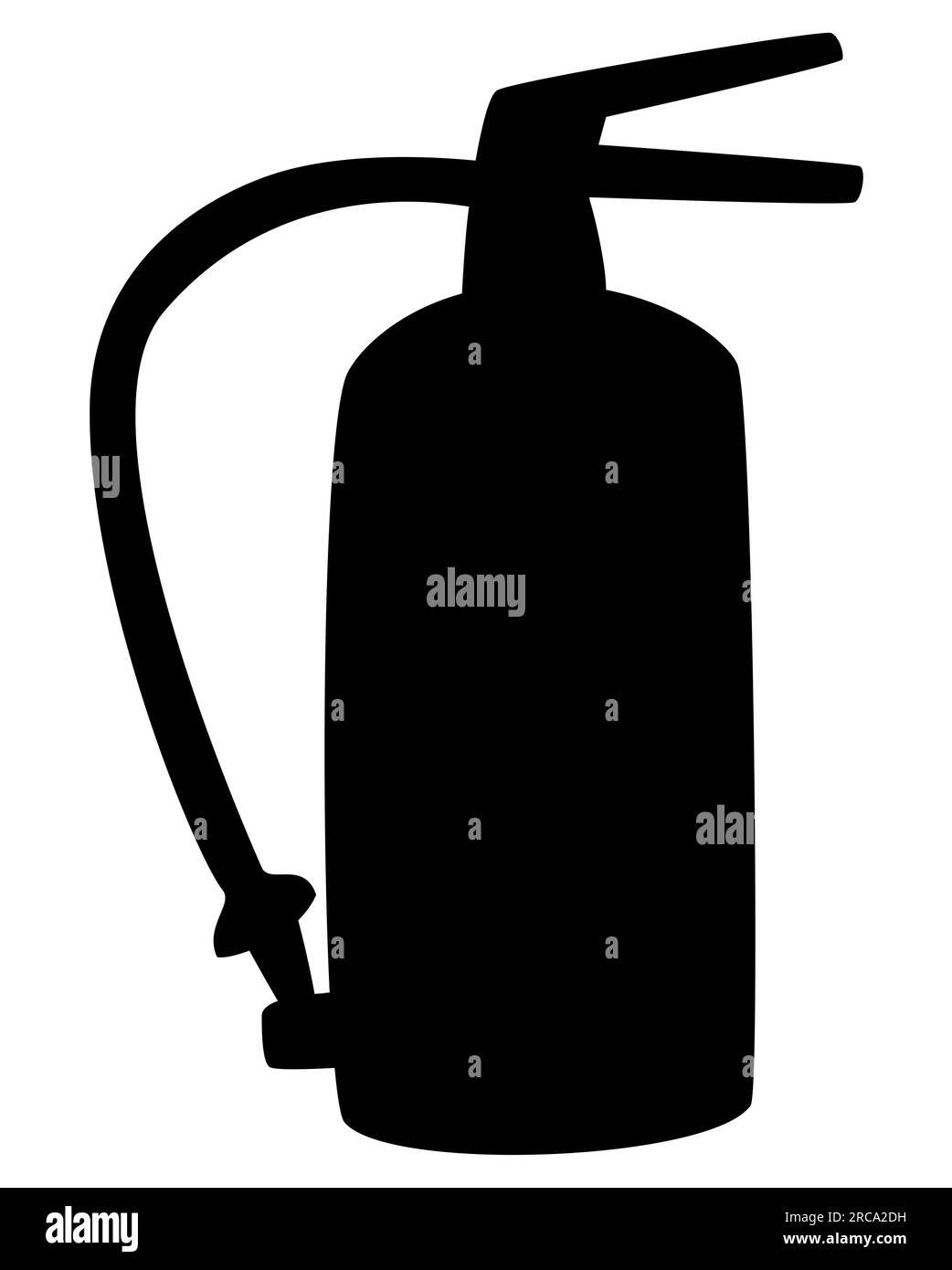 Silueta negra de un icono de extintor de espuma, ilustración vectorial aislado sobre fondo blanco Ilustración del Vector