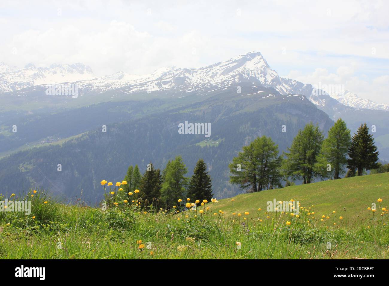 Principios del verano en Cantón de los Grisones, Suiza Foto de stock