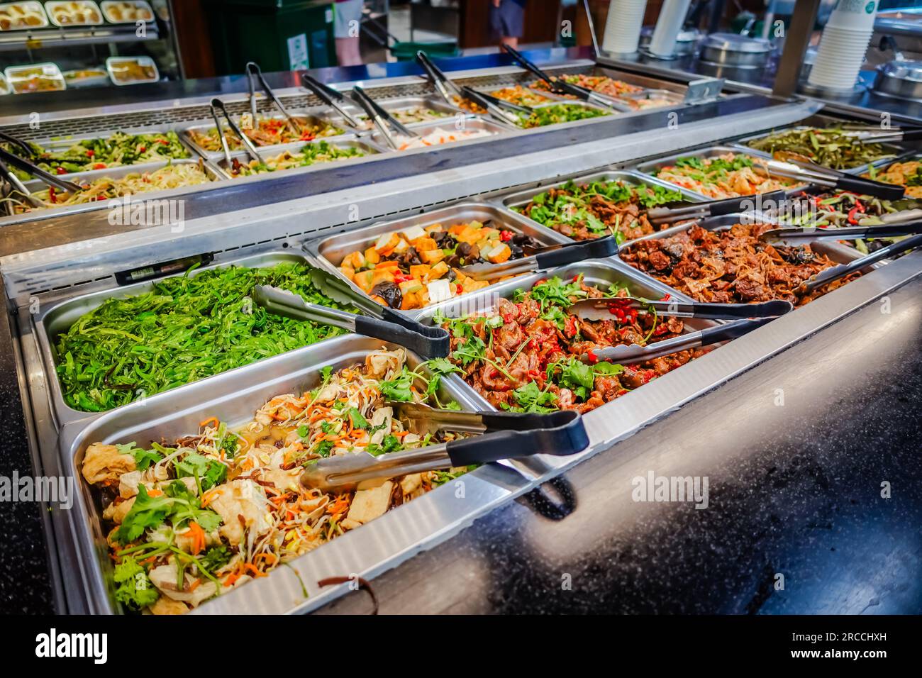 la comida en un buffet chino todo lo que puedas comer en el restaurante  Fotografía de stock - Alamy