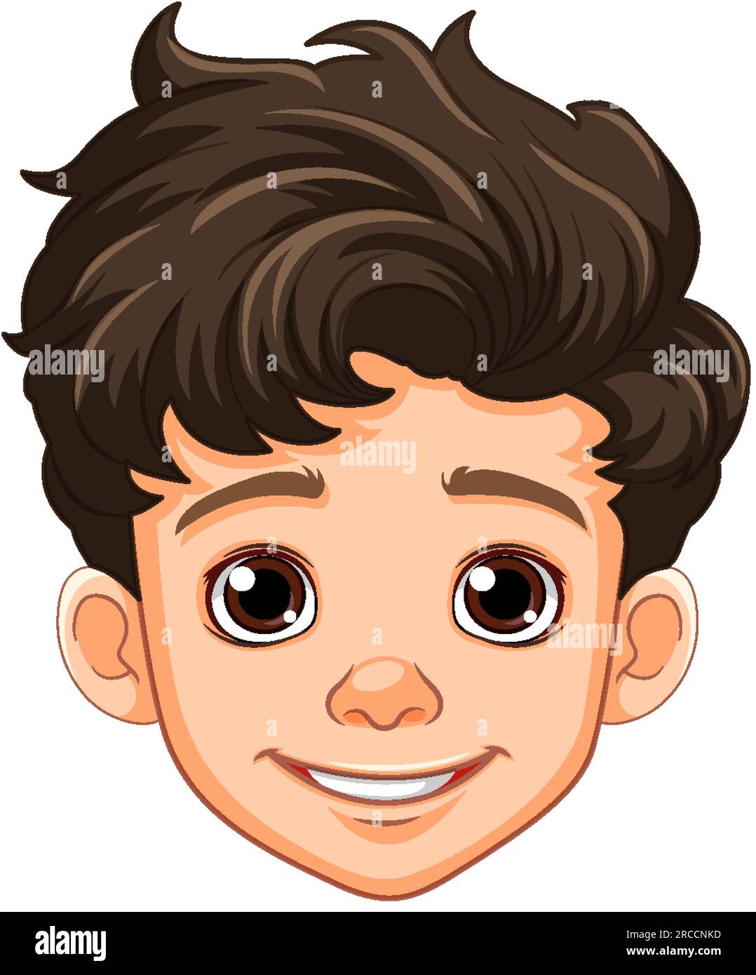 Cabeza de dibujos animados de niño aislado ilustración Imagen Vector de