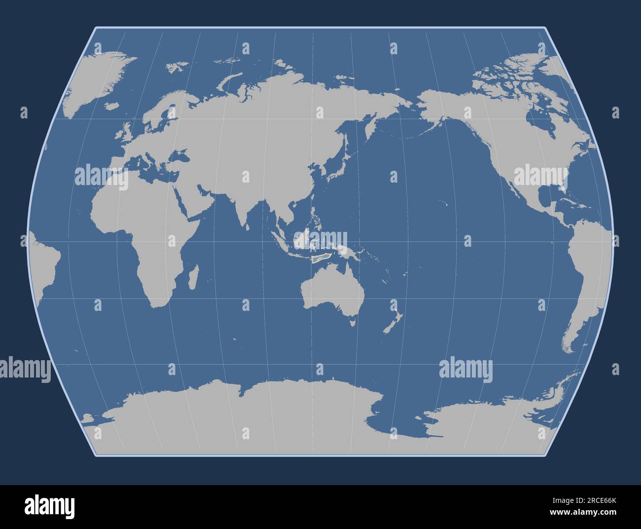 Forma de la placa tectónica de Timor en el mapa de contorno sólido en