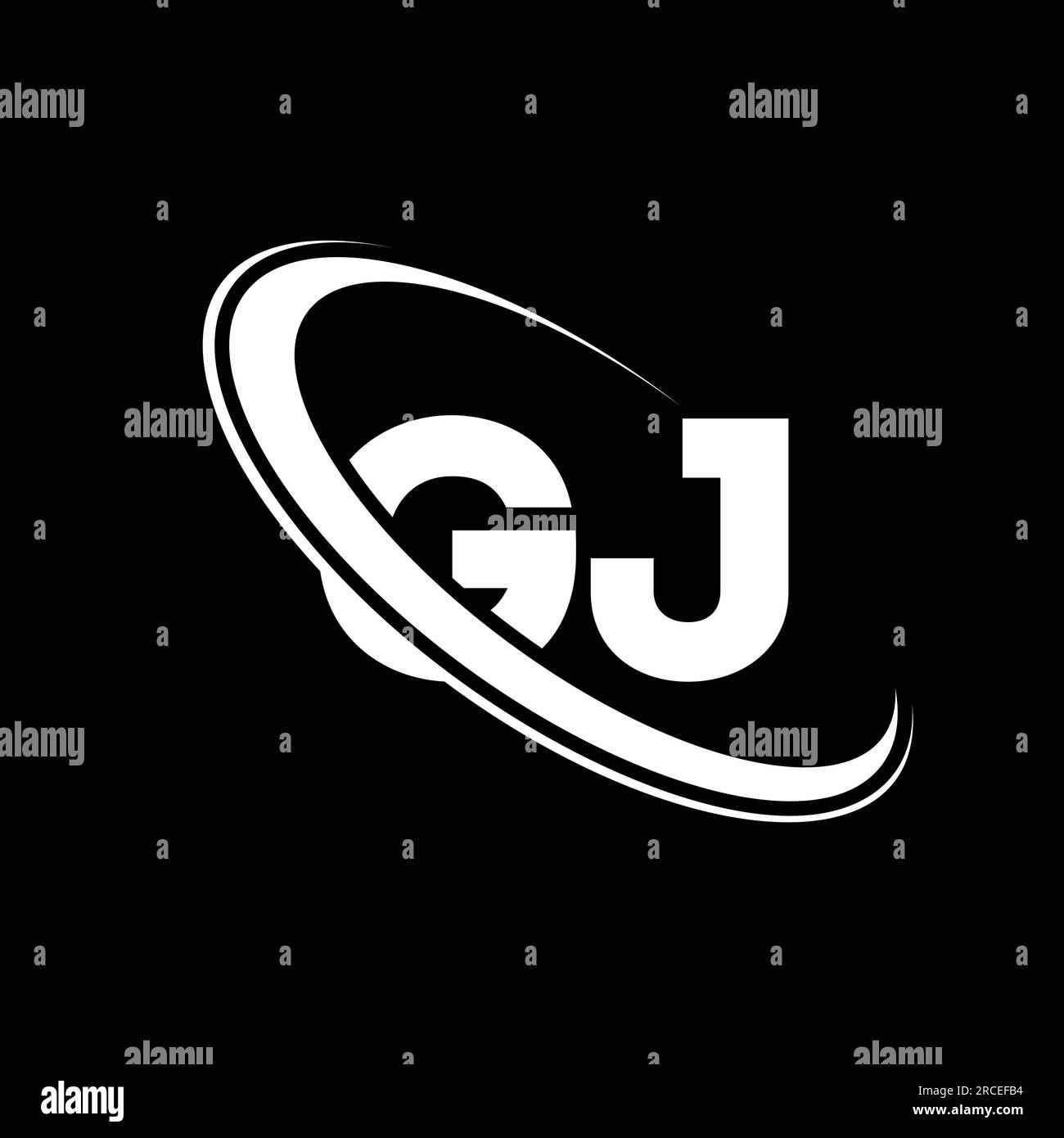 Logotipo de GJ. Diseño G J. Letra GJ blanca. GJ / G J carta de diseño ...