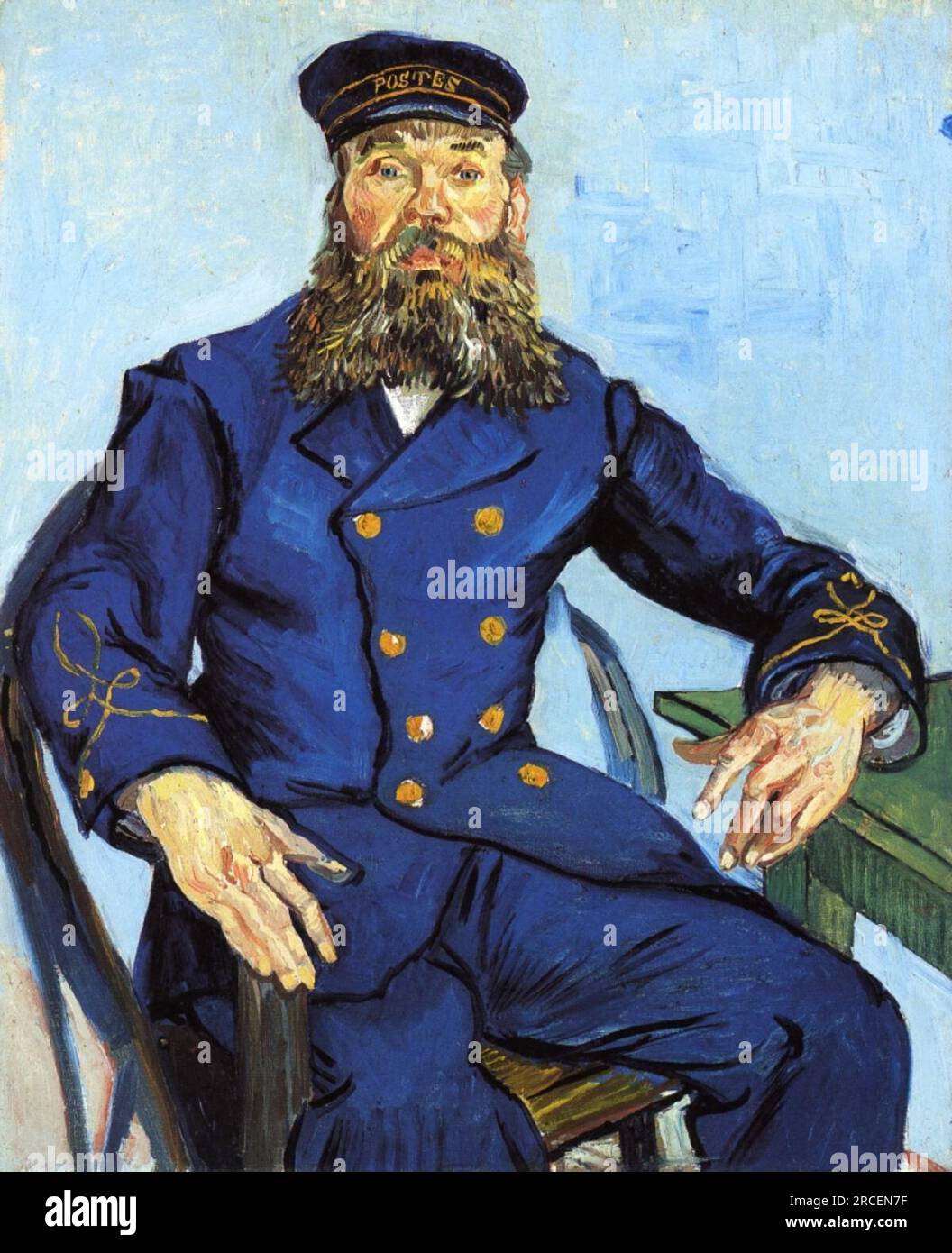 Cartero Joseph Roulin 1888; Arles, Bouches-du-Rhône, Francia por Vincent van Gogh Foto de stock
