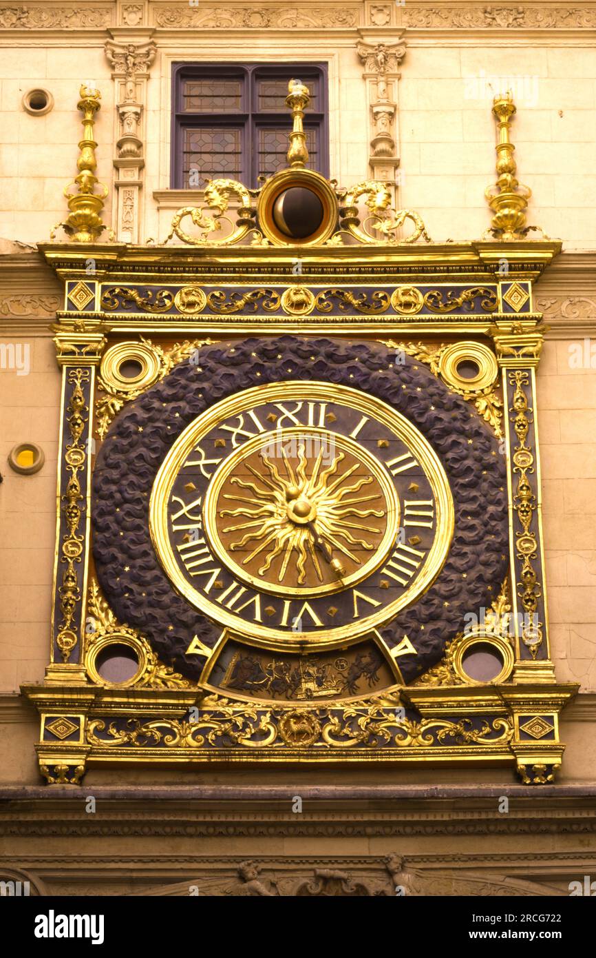 Gros Horloge, Rouen, Normandía, Francia Foto de stock