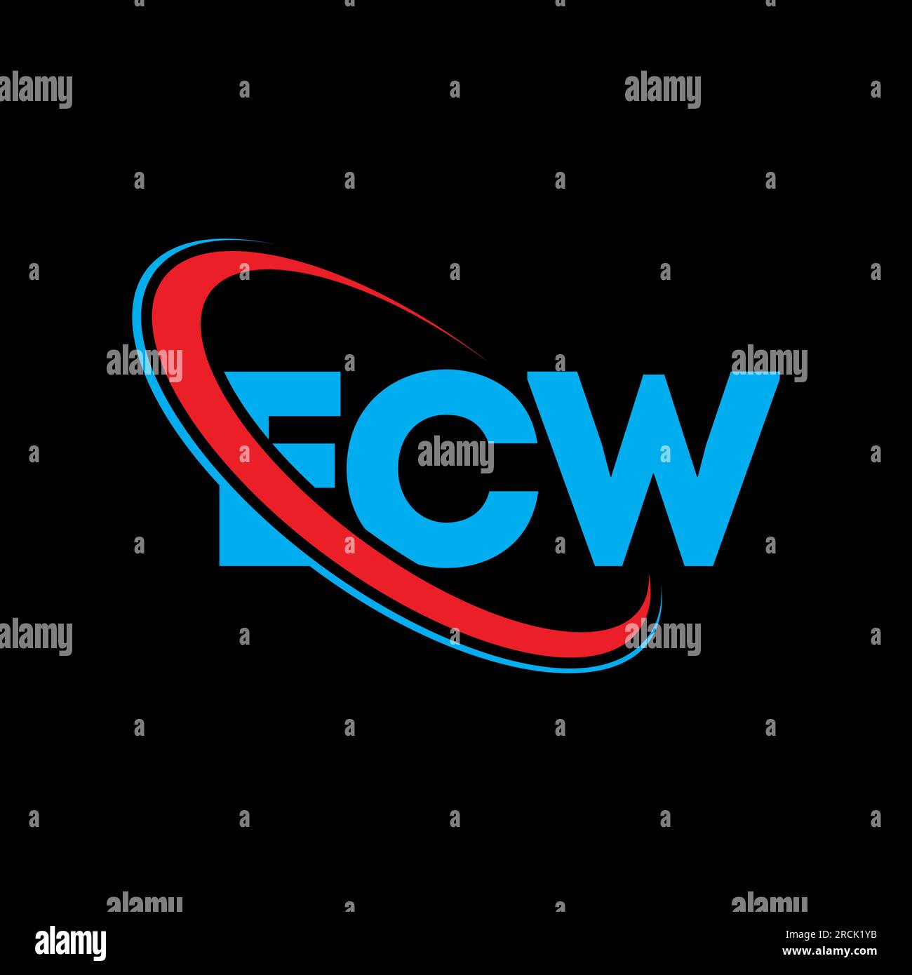 Logotipo de ECW. Carta ECW. ECW letter logo diseño. Iniciales Logo ECW