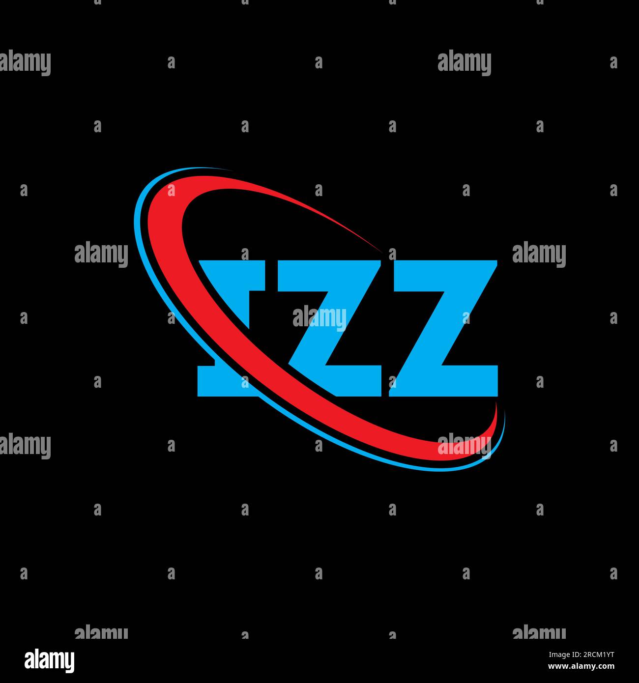 Logotipo de IZZ. Carta IZZ. IZZ letter logo diseño. Iniciales Logo IZZ vinculado con el círculo