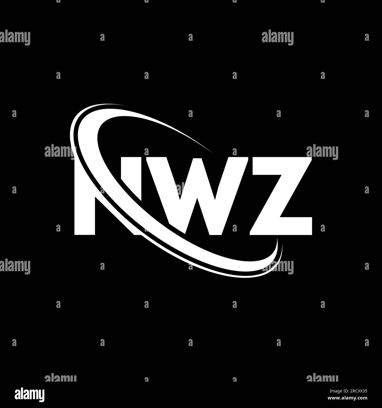 Logotipo de NWZ. Letra NWZ. NWZ letter logo design. Iniciales NWZ logo vinculado con círculo y