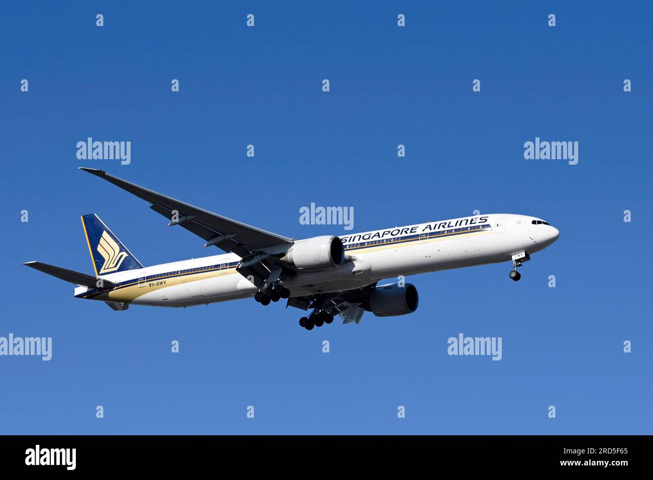 Aircraft Singapore Airlines, Boeing 777-9V Foto de stock