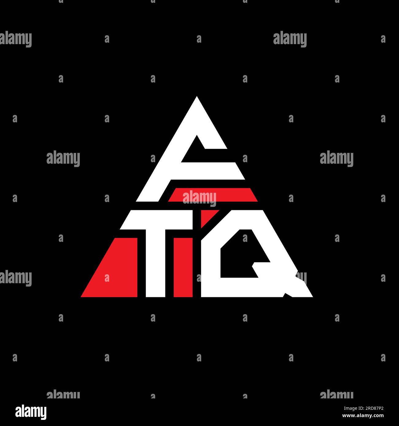 Diseño de logotipo de letra de triángulo FTQ con forma de triángulo