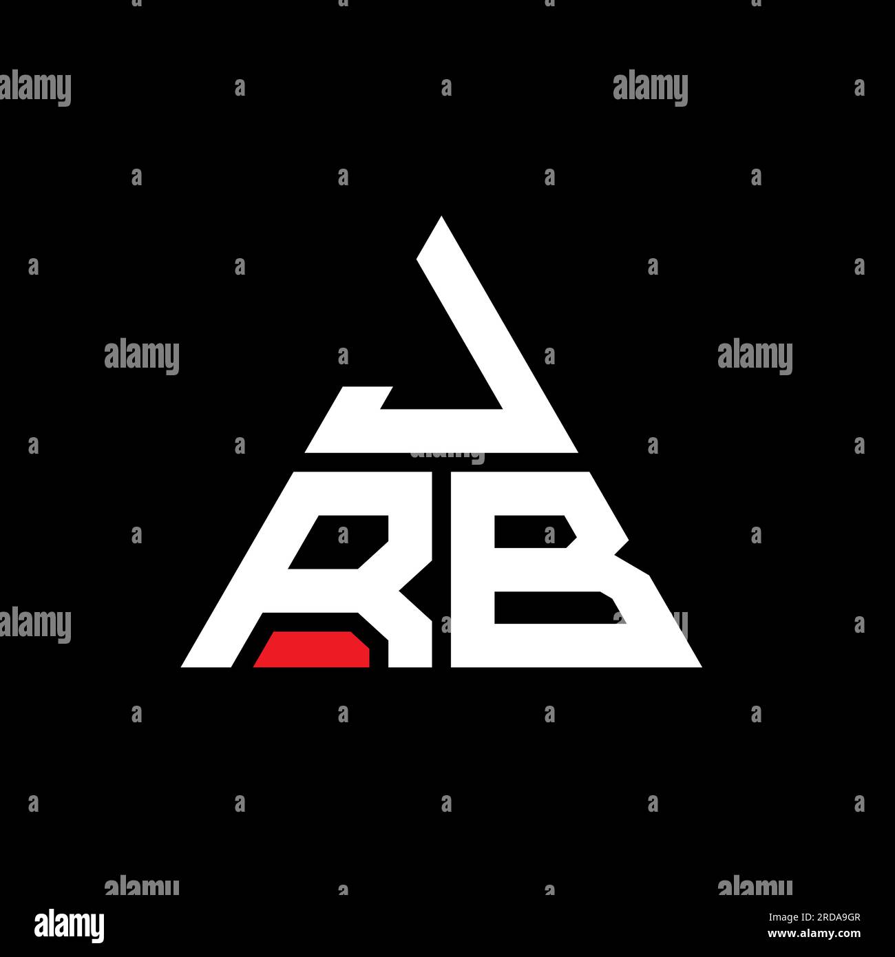 Diseño de logotipo de letra triangular JRB con forma de triángulo. JRB