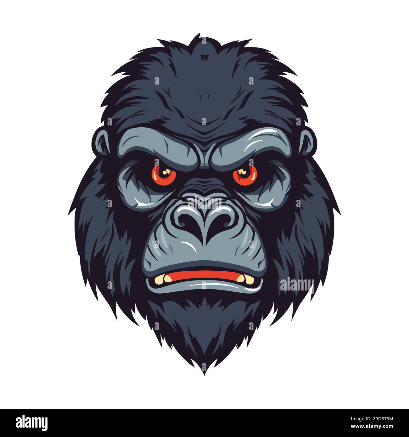 Vector Testa Diseño de logotipo de cabeza de gorila. Dibujo abstracto cara de gorila ...