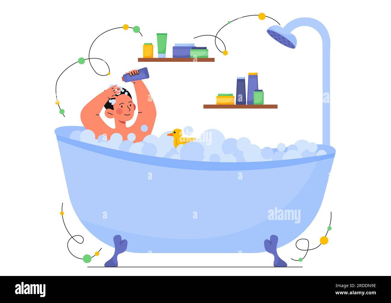 Madre bañándose hijo Imágenes vectoriales de stock - Alamy