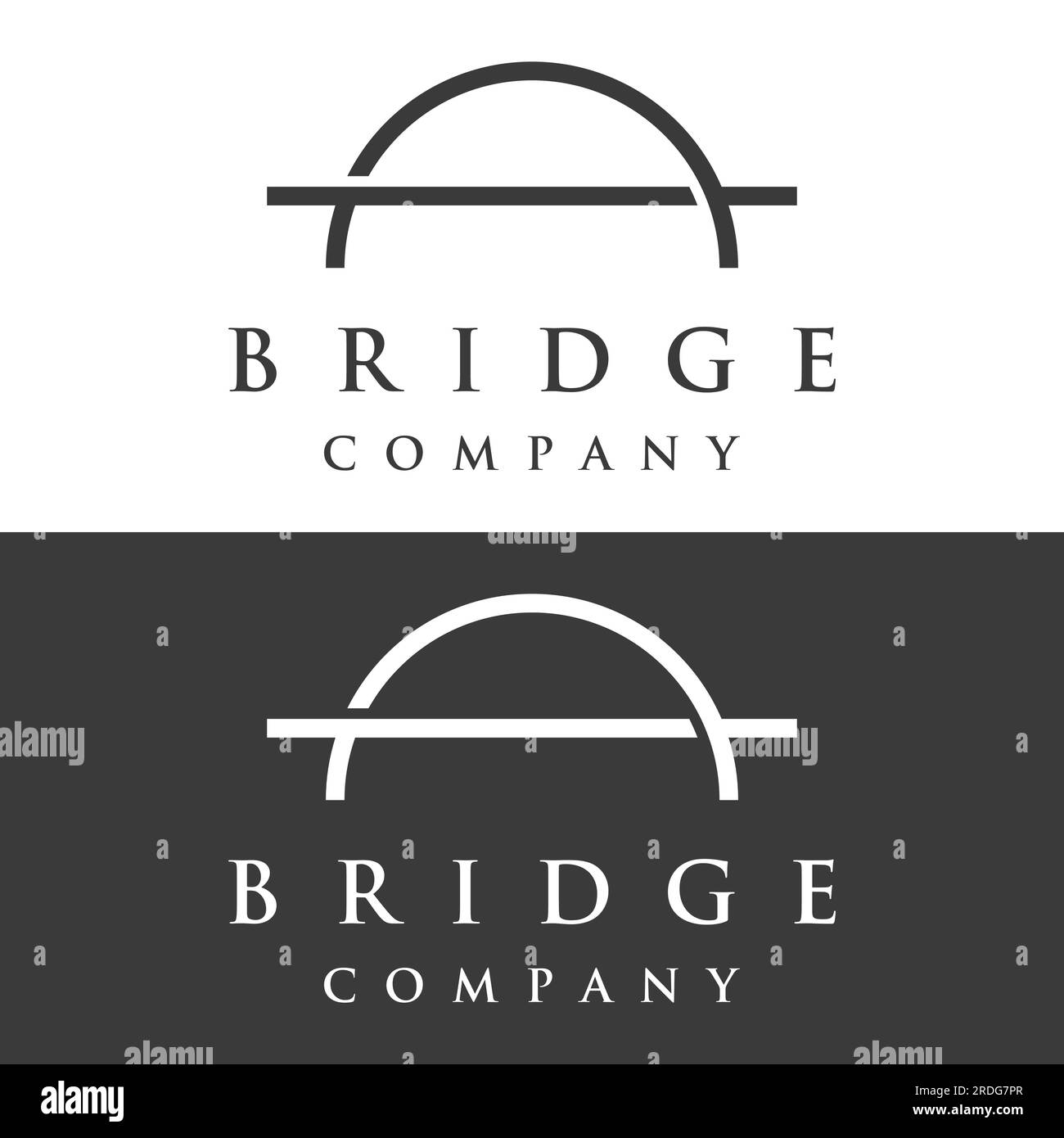 Minimalista y elegante logotipo de construcción de puente creativo con un concepto moderno. Ilustración del Vector