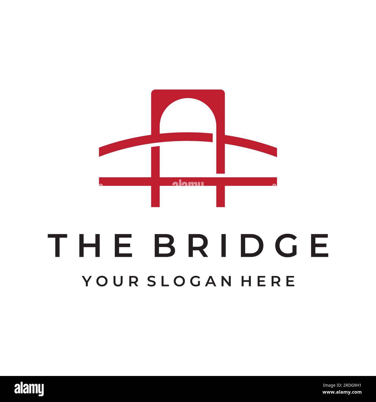 Minimalista y elegante logotipo de construcción de puente creativo con un concepto moderno. Ilustración del Vector