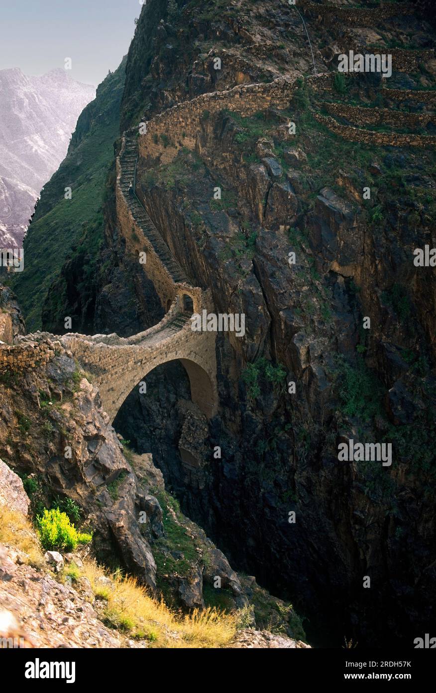 Asia Yemen - Puente de Shihara Foto de stock
