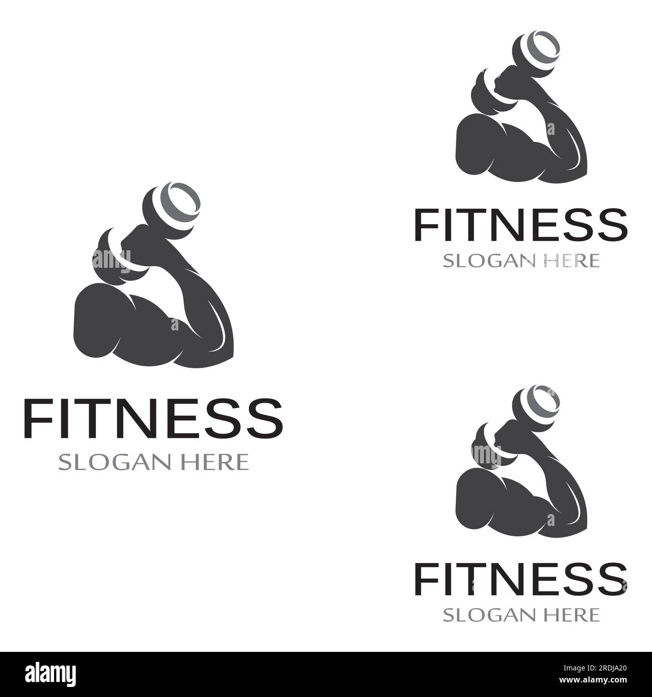 Logotipo de silueta de fitness y barbell.Design para gimnasio y barra ...
