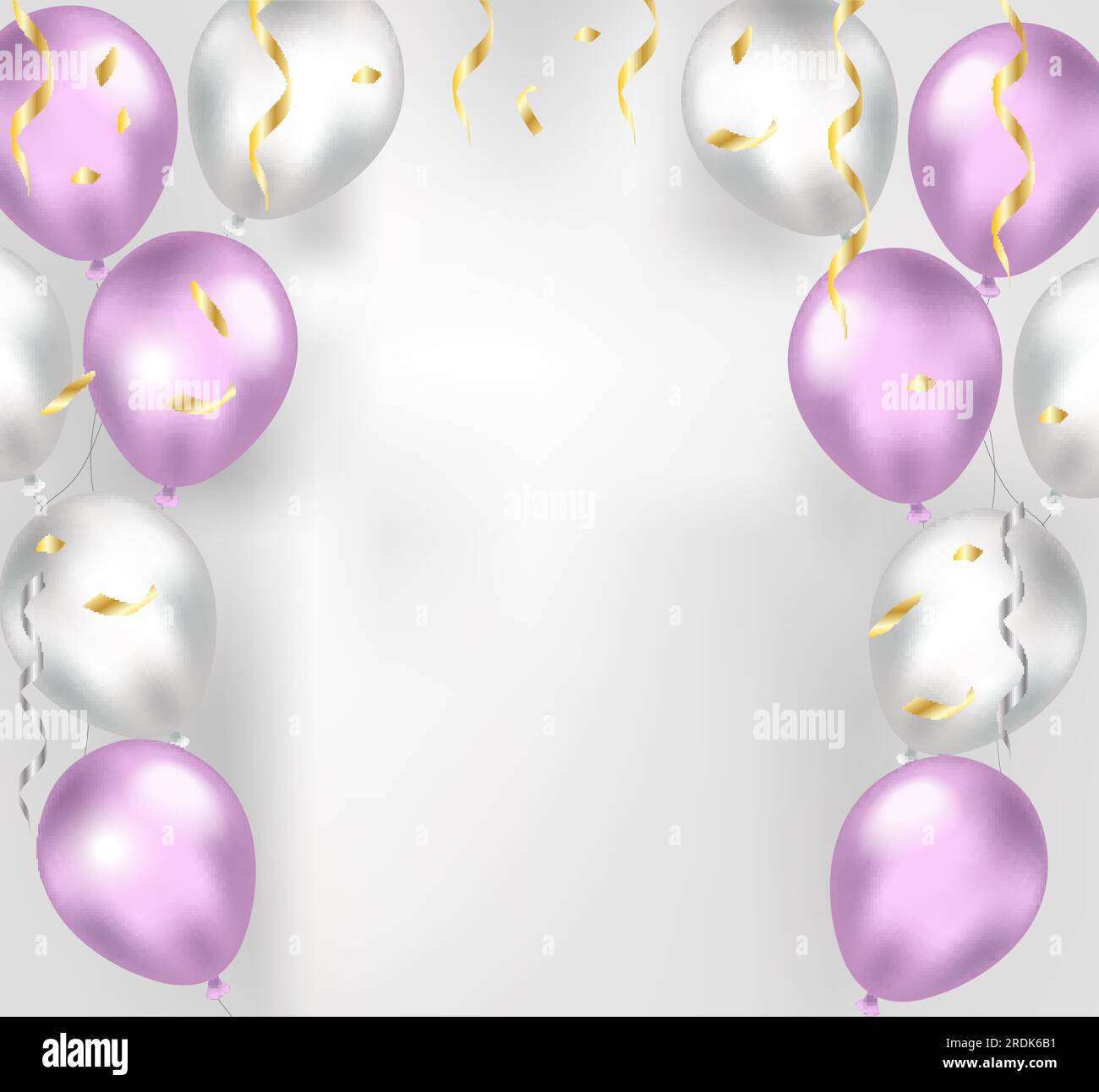 Conjunto de globos plateados sobre fondo blanco transparente decoración de  diseño de eventos de globos de fiesta mockup para impresión de globos  vector