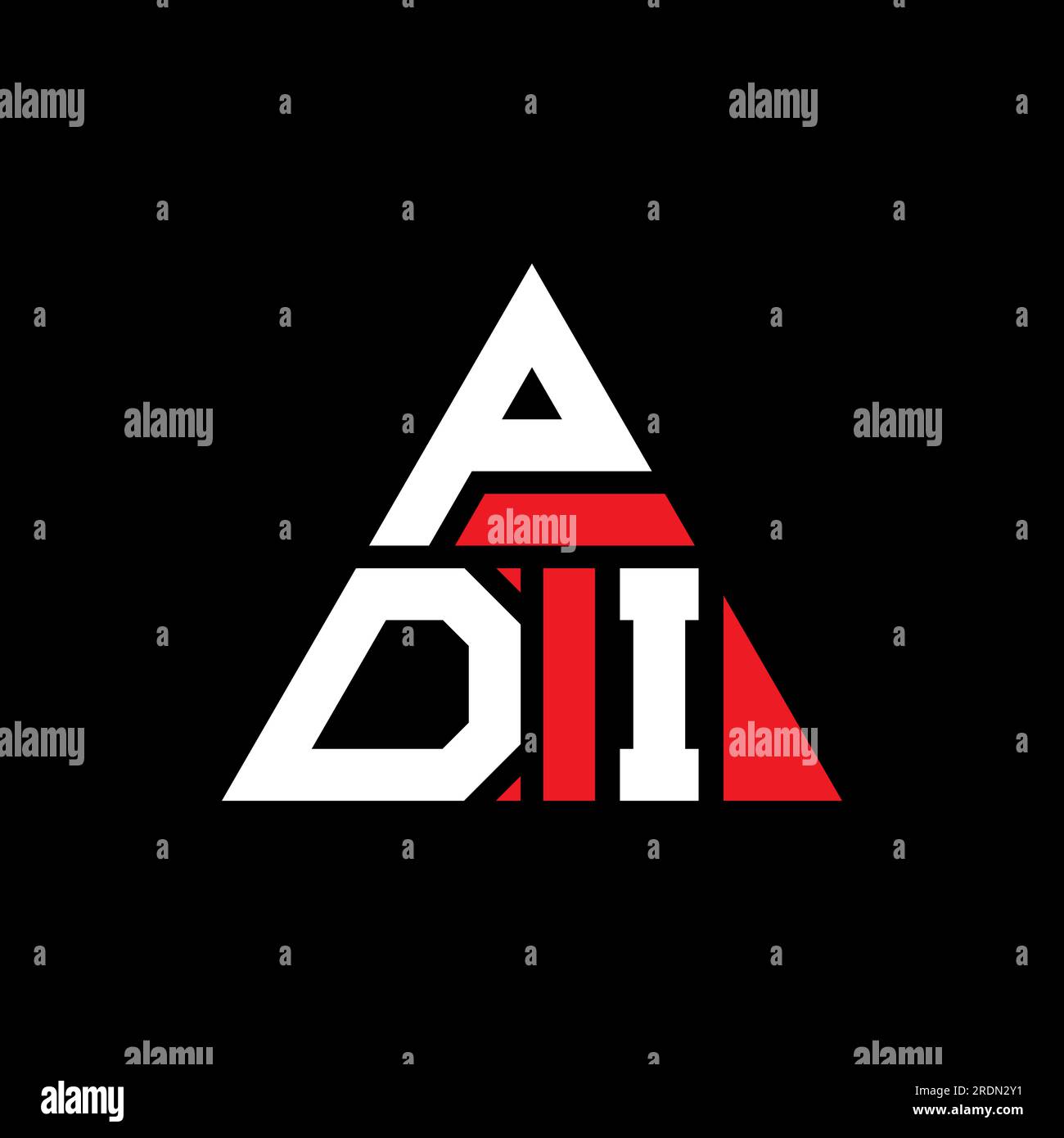 PDI tri??ngulo letra logo dise??o con forma de tri??ngulo. PDI tri??ngulo