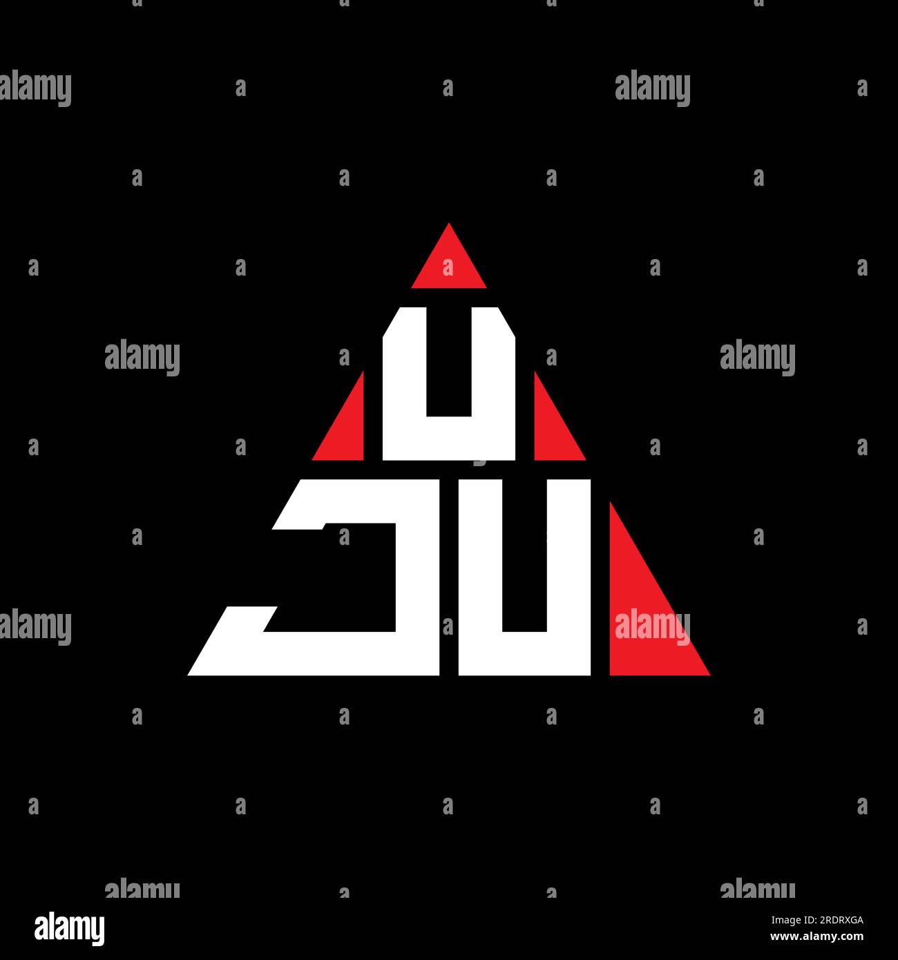 UJU triángulo letra logo diseño con forma de triángulo. UJU triángulo