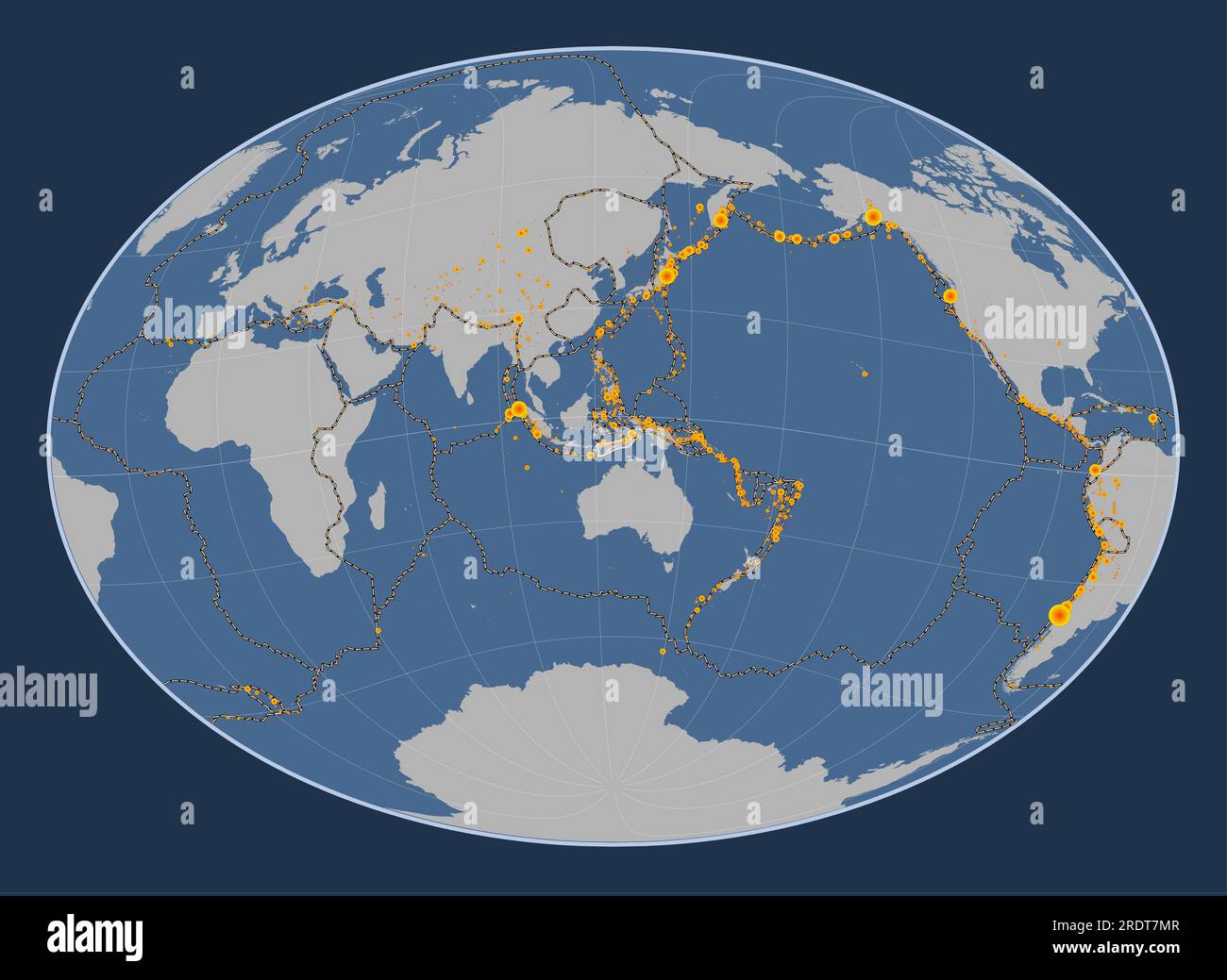Placa tectónica de Timor en el mapa de contorno sólido en la proyección