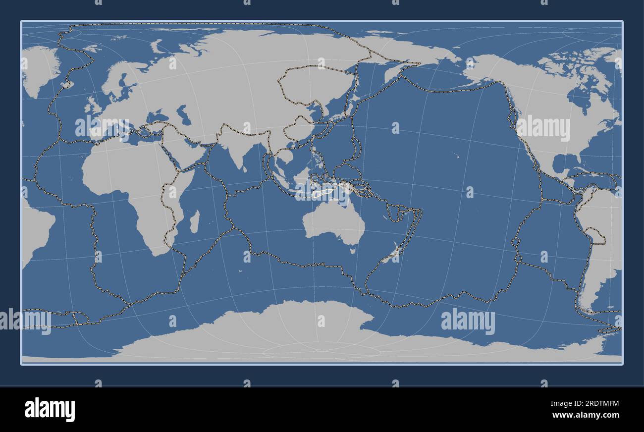 Placa tectónica de Timor en el mapa de contorno sólido en la proyección