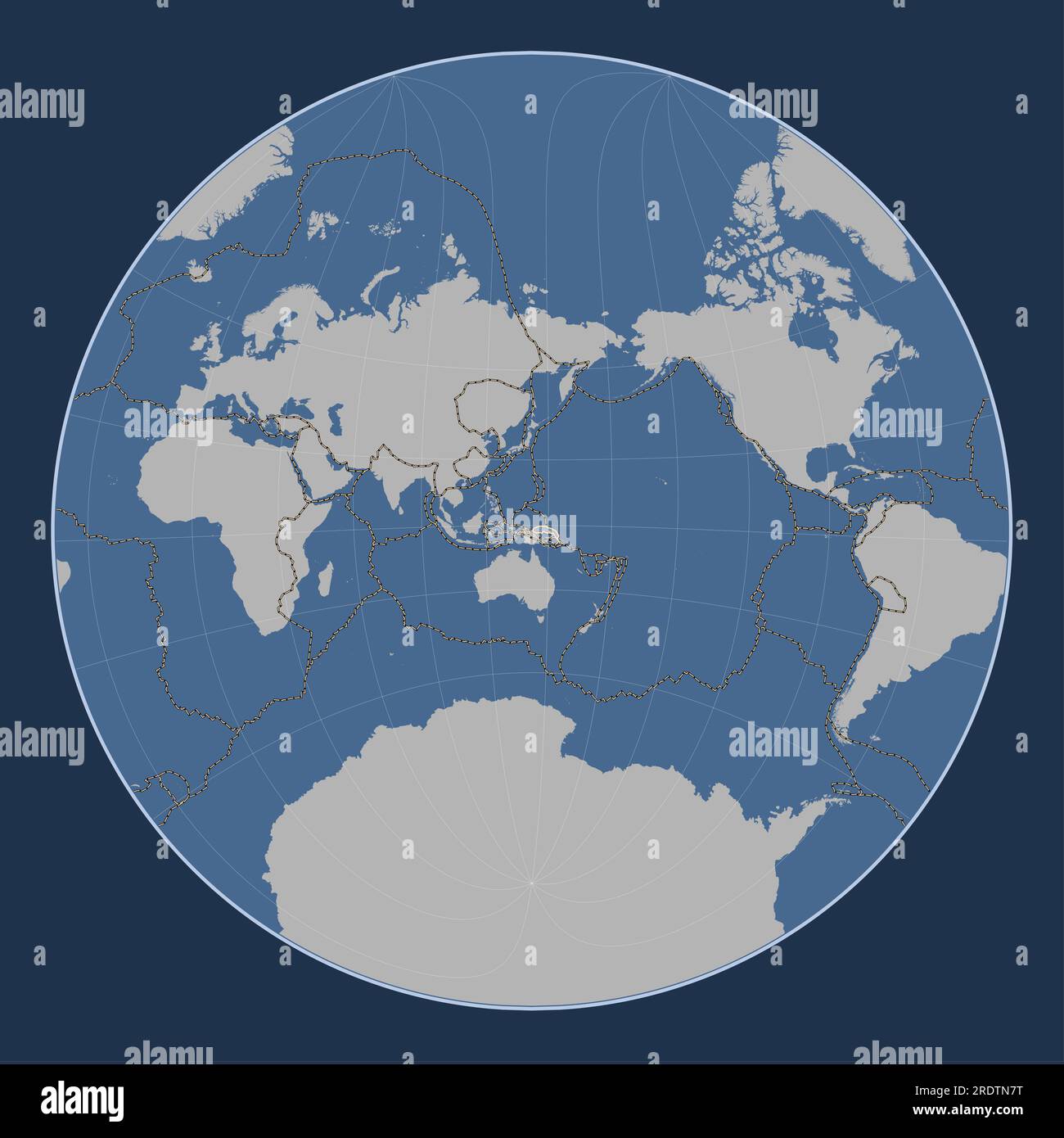 Placa tectónica North Bismarck en el mapa de contorno sólido en la